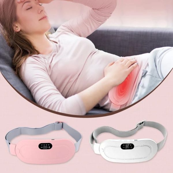 Period Cramp Relief Heating Pad Pain Device with 4 Massage Modes for Menstrual Pain and Belly or Back Pain Relief, LED Display, Comfortable Belt
